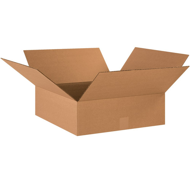 B O X MANAGEMENT, INC. 18186 Partners Brand Flat Corrugated Boxes, 18in x 18in x 6in, Kraft, Pack Of 20