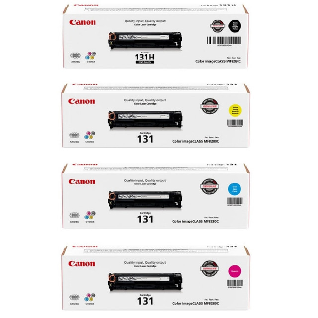 GLOBAL ENVIRONMENTAL RESTORATION, INC. Canon CRG131HCMYK-OD  131H/131 Black; Cyan; Magenta; Yellow High Yield Toner Cartridges Combo, Pack Of 4, 6273B001,6271B001,6270B001,6269B001