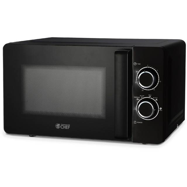 W APPLIANCE COMPANY LLC Commercial Chef CHM7DBD  0.7 Cu. Ft. Small Countertop Microwave With Mechanical Control, Black