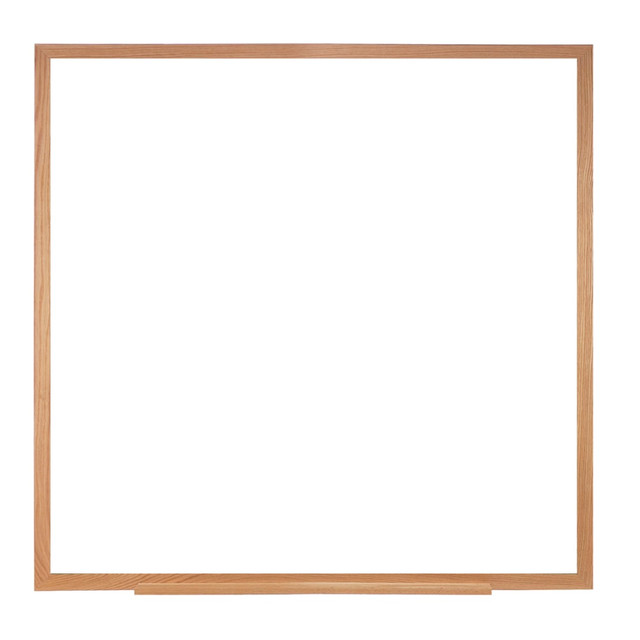 GHENT MANUFACTURING INC. M1W-44-4 Ghent M1W Magnetic Dry-Erase Whiteboard, Porcelain, 48 1/2in x 48 1/2in, Oak Wood Frame, Natural Finish