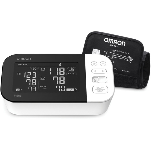 OMRON HEALTHCARE, INC. BP7450 Omron 10 Series Wireless Upper Arm Blood Pressure Monitor - For Blood Pressure - Irregular Heartbeat Detection, Hypertension Indicator, Bluetooth Connectivity, Memory Storage, Easy-to-read Display, LCD Display, Backlit D