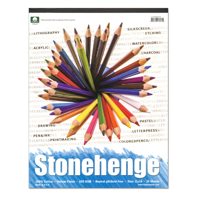 YUPO CORPORATION AMERICA L21-STP250WH1114 Rising Stonehenge Drawing Pad, 11in x 14in, 15 Sheets YUPO CORPORATION AMERICA L21-STP250WH1114 Rising Stonehenge Drawing Pad, 11in x 14in, 15 Sheets