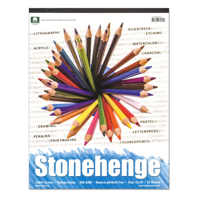 YUPO CORPORATION AMERICA L21-STP250WH1114 Rising Stonehenge Drawing Pad, 11in x 14in, 15 Sheets YUPO CORPORATION AMERICA L21-STP250WH1114 Rising Stonehenge Drawing Pad, 11in x 14in, 15 Sheets