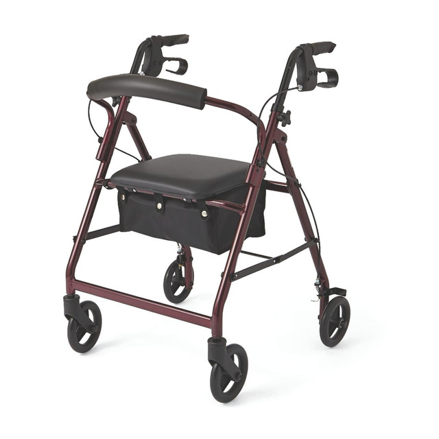 MEDLINE INDUSTRIES, INC. MDS86850E Medline Guardian Basic Rollator, 6in Wheels, Burgundy MEDLINE INDUSTRIES, INC. MDS86850E Medline Guardian Basic Rollator, 6in Wheels, Burgundy
