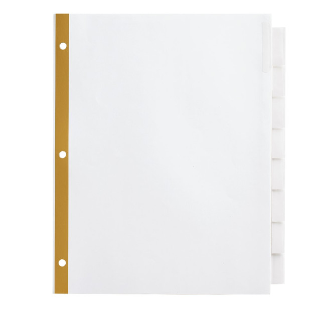 OFFICE DEPOT 3585414792 Brand Insertable Dividers With Big Tabs, White, Clear Tabs, Set Of 8 OFFICE DEPOT 3585414792 Brand Insertable Dividers With Big Tabs, White, Clear Tabs, Set Of 8