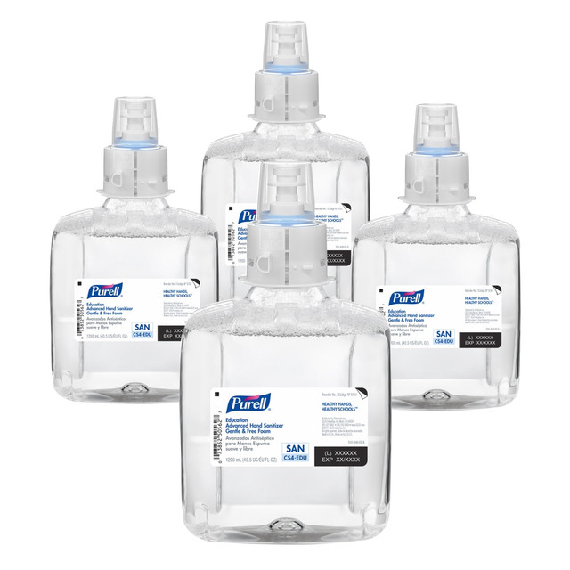 GOJO INDUSTRIES INC 5151-04 Purell Education Advanced Gentle And Free Hand Sanitizer Refill, 40.57 Oz, Pack Of 4 Refill Bottles GOJO INDUSTRIES INC 5151-04 Purell Education Advanced Gentle And Free Hand Sanitizer Refill, 40.57 Oz, Pack Of 4 Refill Bottles