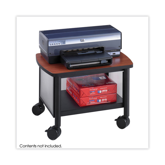 SAFCO PRODUCTS 1862BL Impromptu Under-Desk Machine Stand, Metal, 2 Shelves, 100 lb Capacity, 20.5" x 16.5" x 14.5", Cherry/White/Black