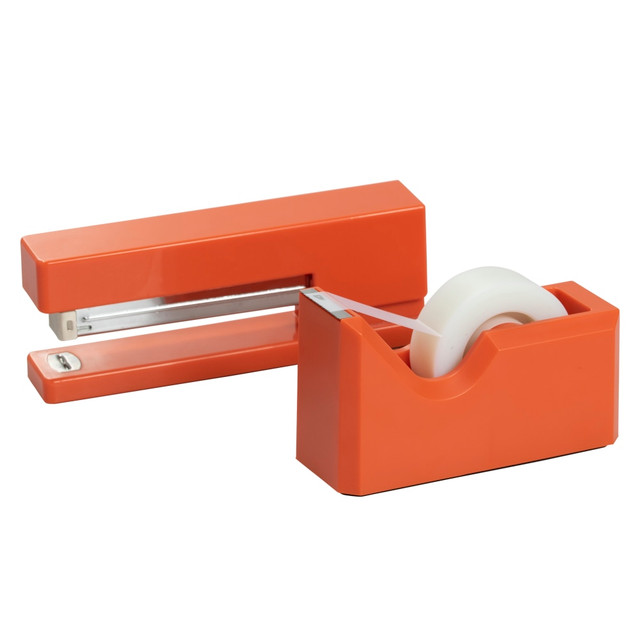 JAM PAPER AND ENVELOPE 3378OR JAM Paper 2-Piece Office And Desk Set, 1 Stapler & 1 Tape Dispenser, Orange