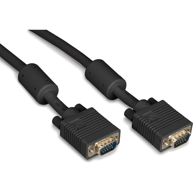 BLACK BOX CORPORATION Black Box EVNPS06B-0003-MM  VGA Video Cable with Ferrite Core - Male/Male, Black, 3-ft. (0.9-m) - 3 ft VGA Video Cable for Video Device, Monitor, PC - First End: 1 x 15-pin HD-15 - Male - Second End: 1 x 15-pin HD-15 - Male - Sh