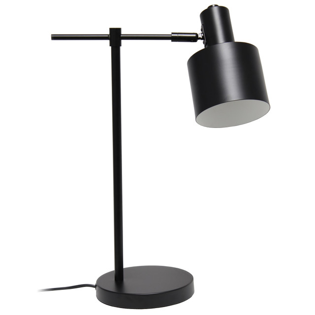 ALL THE RAGES INC Lalia Home LHT-4001-BK  Mid-Century Modern Metal Table Lamp, 21inH, Black Shade/Black Base
