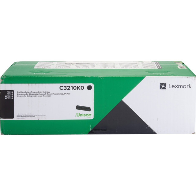 LEXMARK INTERNATIONAL, INC. C3210K0 Lexmark Original Toner Cartridge - Black - Laser - 1500 Pages - 1 Each LEXMARK INTERNATIONAL, INC. C3210K0 Lexmark Original Toner Cartridge - Black - Laser - 1500 Pages - 1 Each