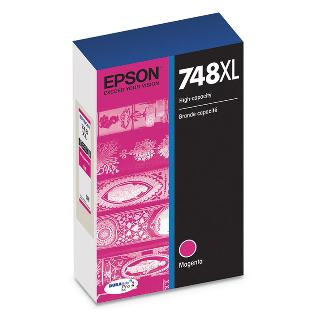 EPSON AMERICA, INC. T748XL320 T748XL320 (748XL) DURABrite Pro High-Yield Ink, 4000 Page-Yield, Magenta