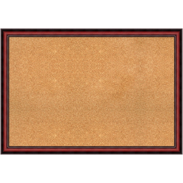 UNIEK INC. A42702899103 Amanti Art Non-Magnetic Cork Bulletin Board, 39in x 27in, Natural, Rubino Cherry Scoop Wood Frame