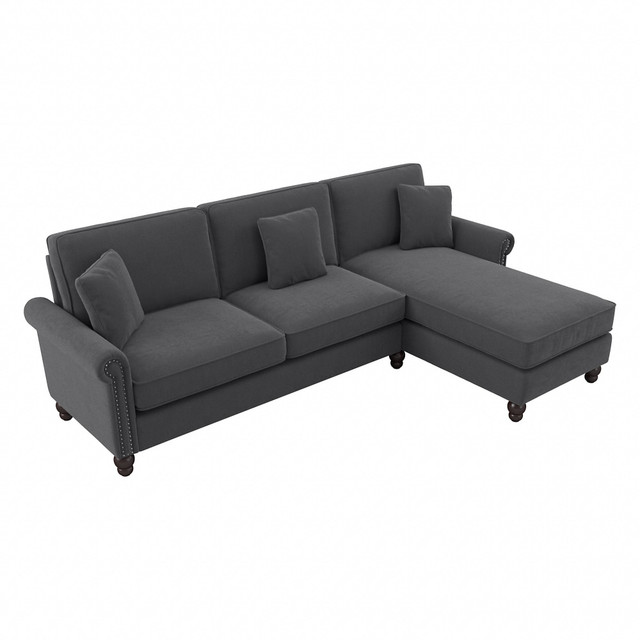 BUSH INDUSTRIES INC. Bush CVY102BCGH-03K  Furniture Coventry 102inW Sectional Couch With Reversible Chaise Lounge, Charcoal Gray, Standard Delivery