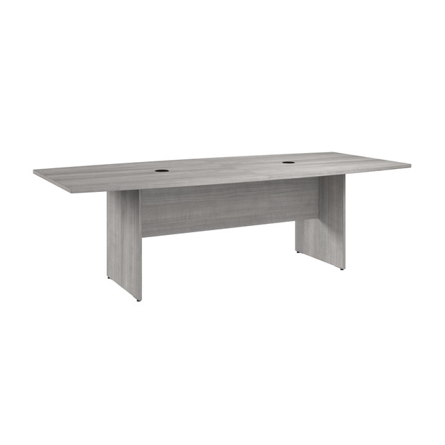 BUSH INDUSTRIES INC. 99TB9642PGK Bush Business Furniture 96inW x 42inD Boat-Shaped Conference Table With Wood Base, Platinum Gray, Standard Delivery