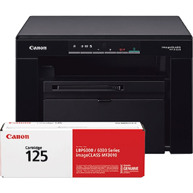 Elevate your office experience with this Canon imageCLASS MF3010VP Laser All-In-One Monochrome Printer . Capable of high-performance printing, scanning, copying, and faxing in a single compact machine. It integrates seamlessly into your workflow providing exceptional print quality. This Canon imageCLASS MF3010VP Laser All-In-One Monochrome Printer becomes your powerful ally office converging speed, reliability, and versatility.  Sharp text and detailed graphics with 600 dpi resolution  Print speeds of up to 18 ppm  High-yield toner cartridges deliver more prints per cartridge.