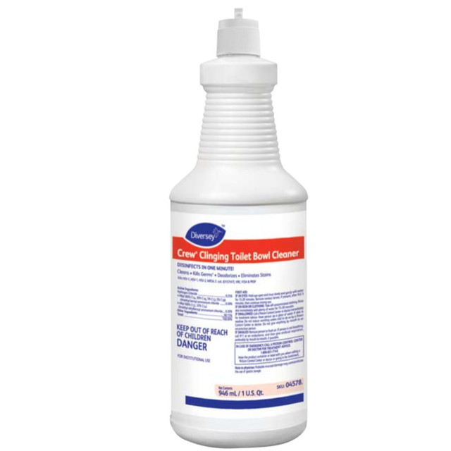 S.C. JOHNSON & SON, INC. DVO04578 Diversey Crew Clinging Toilet Bowl Cleaner, Floral Scent, 32 Oz Bottle, Pack Of 12 S.C. JOHNSON & SON, INC. DVO04578 Diversey Crew Clinging Toilet Bowl Cleaner, Floral Scent, 32 Oz Bottle, Pack Of 12