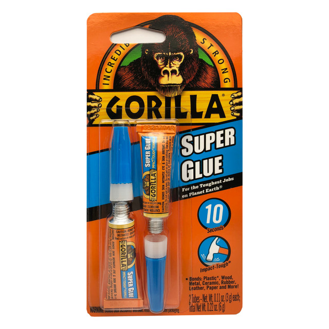THE GORILLA GLUE COMPANY Gorilla 7800103  Super Glue, 0.11 Oz Tubes, Pack Of 2 Tubes