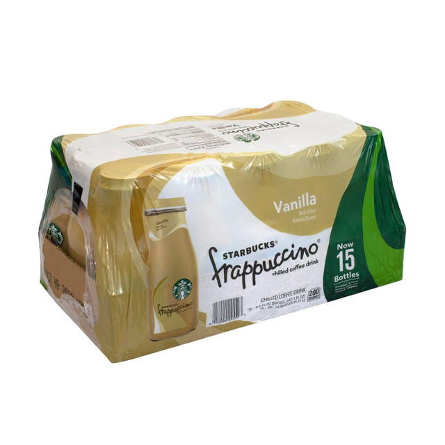 NATIONAL BRAND 285256 Starbucks Coffee Drinks, Vanilla Frappuccino, 9.5 Oz, Case Of 15 Bottles NATIONAL BRAND 285256 Starbucks Coffee Drinks, Vanilla Frappuccino, 9.5 Oz, Case Of 15 Bottles