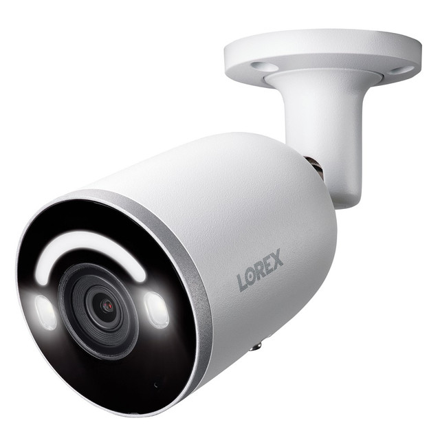 LOREX CORPORATION E894AB Lorex E894AB 4K 8.0-Megapixel Smart AI PoE IP Wired Bullet Security Camera With Lighting and Deterrence, White LOREX CORPORATION E894AB Lorex E894AB 4K 8.0-Megapixel Smart AI PoE IP Wired Bullet Security Camera With Lighting and Deterrence, White
