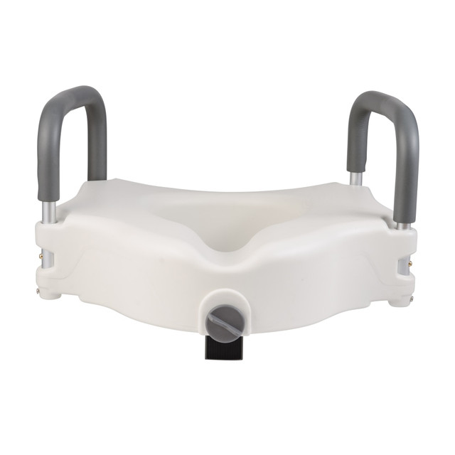 MABIS HEALTHCARE, INC. 522-1511-1900 DMI Hi-Riser Elevated Locking Raised Toilet Seat With Armrests, 5inH x 18inW x 16inD, White
