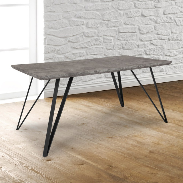 FLASH FURNITURE HGDT01278054  Rectangular Dining Table, 29-1/4inH x 31-1/2inW x 63inD, Faux Concrete