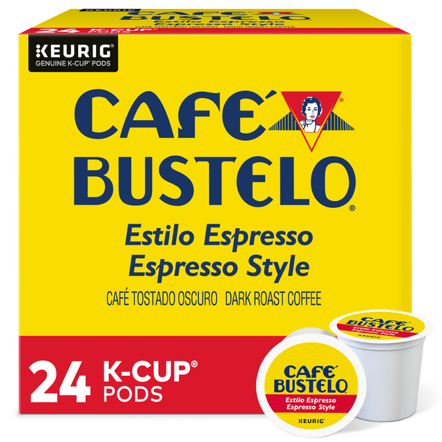 THE J.M. SMUCKER COMPANY 6106 Cafe Bustelo Single-Serve Coffee K-Cup Pods, Espresso Roast, Carton Of 24 THE J.M. SMUCKER COMPANY 6106 Cafe Bustelo Single-Serve Coffee K-Cup Pods, Espresso Roast, Carton Of 24