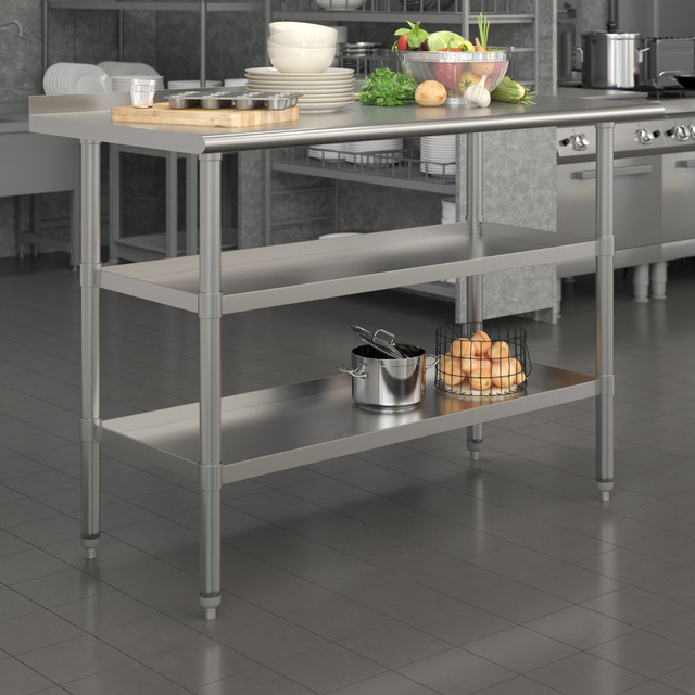 FLASH FURNITURE NHWTGU2448BSP Stainless Steel Work Table, 36inH x 48inW x 24inD, Silver FLASH FURNITURE NHWTGU2448BSP Stainless Steel Work Table, 36inH x 48inW x 24inD, Silver