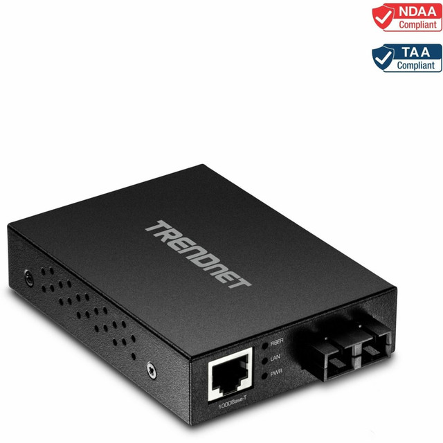 TRENDNET INC. TFC-GMSC TRENDnet 1000Base-T to 1000Base-SX Multi-Mode SC Fiber Converter; Up to 550m (1800 ft.); 2 Gbps Switching Capacity; TFC-GMSC - 1000Base-T to 1000-SX TRENDNET INC. TFC-GMSC TRENDnet 1000Base-T to 1000Base-SX Multi-Mode SC Fiber Converter; Up to 550m (1800 ft.); 2 Gbps Switching Capacity; TFC-GMSC - 1000Base-T to 1000-SX