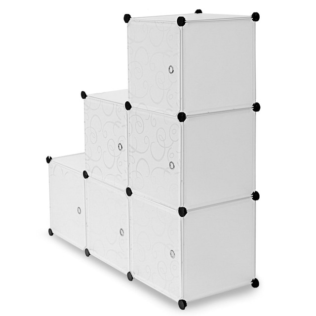 TRANSFORM PARTNERS LLC WI-4002 Mount-It! Work-It WI-40 Modular Cube Storage, Large Size, Black, Set Of 6 Cubes