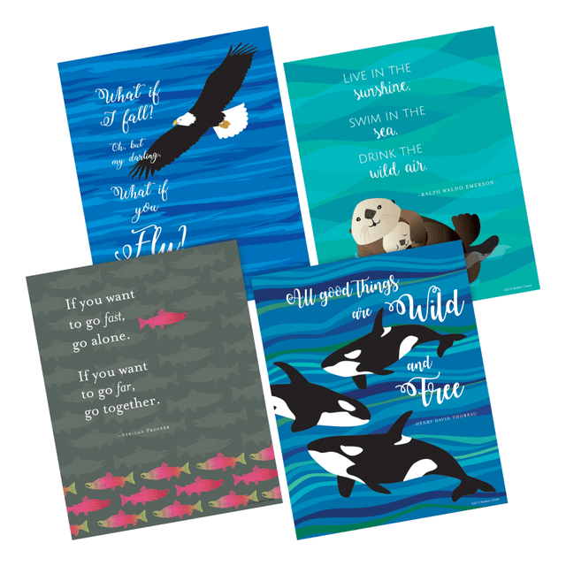 BARKER CREEK PUBLISHING, INC. 3107 Barker Creek Art Print Set, 8in x 10in, Sea & Sky, Set Of 4 Prints
