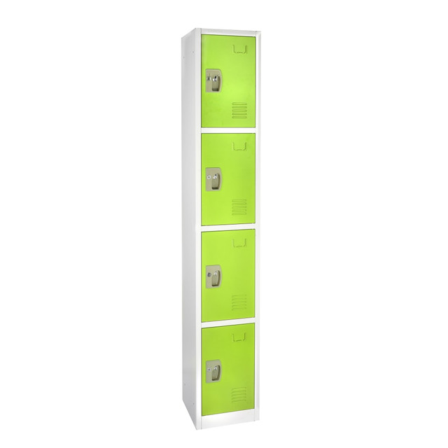 ADIR CORP. ADI629-204-GRN Alpine AdirOffice 4-Tier Steel Locker, 72inH x 12inW x 12inD, Green ADIR CORP. ADI629-204-GRN Alpine AdirOffice 4-Tier Steel Locker, 72inH x 12inW x 12inD, Green