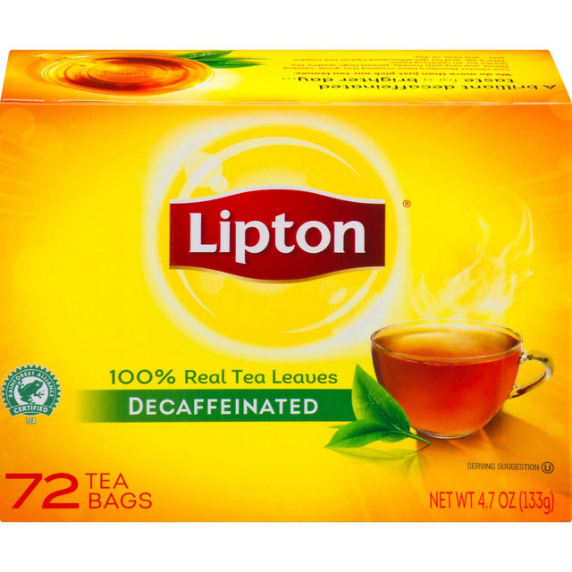 LIPTON 847  Tea Bags, Decaffeinated, Box Of 72