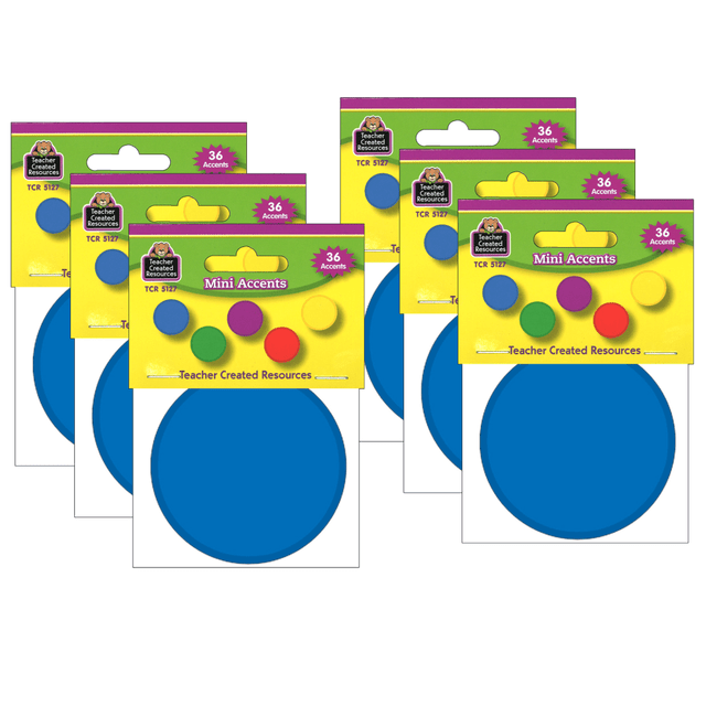 EDUCATORS RESOURCE TCR5127-6 Teacher Created Resources Mini Accents, Colorful Circles, 36 Accents Per Pack, Set Of 6 Packs EDUCATORS RESOURCE TCR5127-6 Teacher Created Resources Mini Accents, Colorful Circles, 36 Accents Per Pack, Set Of 6 Packs