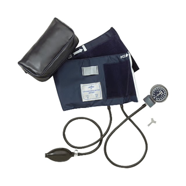MEDLINE INDUSTRIES, INC. MDS9413 Medline Handheld Aneroid Sphygmomanometer, Adult Large, Blue MEDLINE INDUSTRIES, INC. MDS9413 Medline Handheld Aneroid Sphygmomanometer, Adult Large, Blue