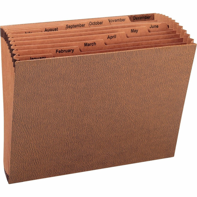 SP RICHARDS 26536 Sparco Heavy-Duty Accordion File, Letter Size, 30% Recycled, Brown, 12 Pockets