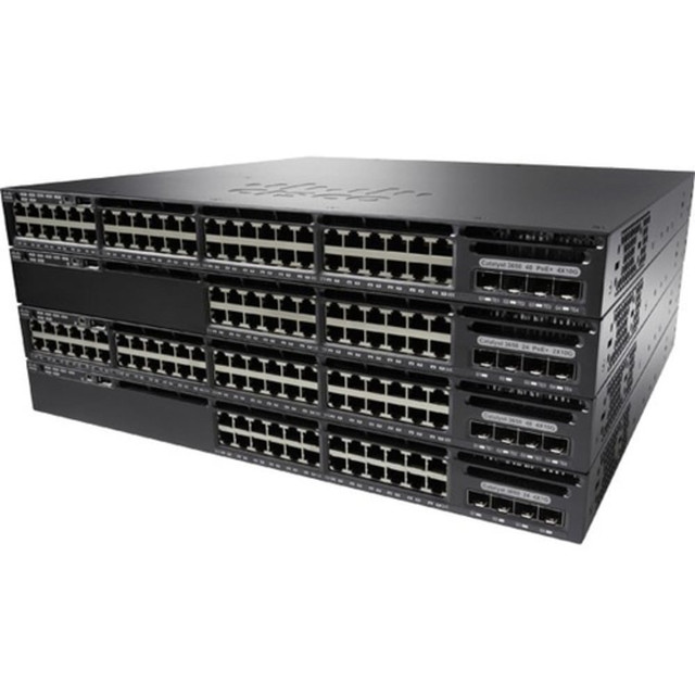 CISCO WS-C3650-48FQ-L-RF  Catalyst 3650-48F Ethernet Switch - 48 Ports - Manageable - Gigabit Ethernet - 10/100/1000Base-T, 1000Base-X - Refurbished - 2 Layer Supported - Power Supply - Twisted Pair, Optical Fiber