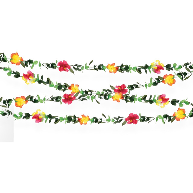 AMSCAN 220435  Luau Fabric Floral Garland, 2in x 100ft, Multicolor