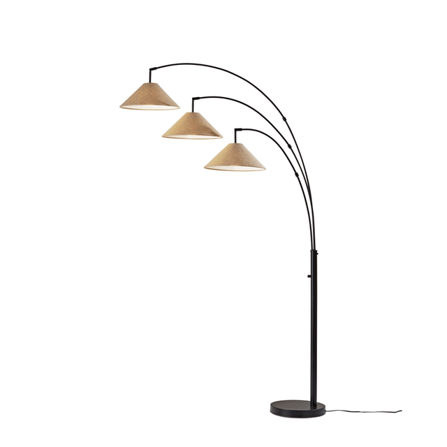 ADESSO INC 4137-26 Adesso Braxton 3-Arm Arc Lamp, 86inH, Dark Bronze/Light Brown