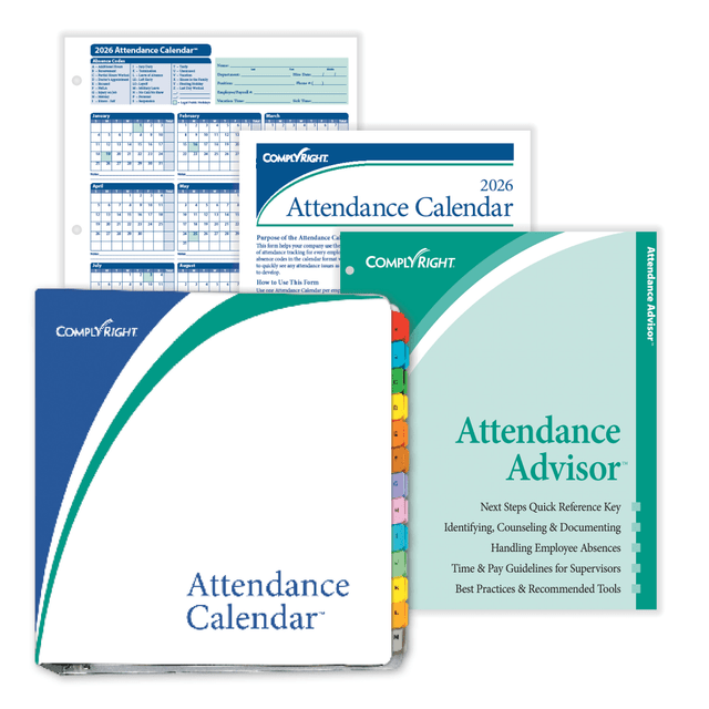 TAX FORMS PRINTING, INC. A1411W16PK200 ComplyRight 2025 Attendance Calendar Kit, 8 1/2in x 11in, White, Pack Of 200 TAX FORMS PRINTING, INC. A1411W16PK200 ComplyRight 2025 Attendance Calendar Kit, 8 1/2in x 11in, White, Pack Of 200