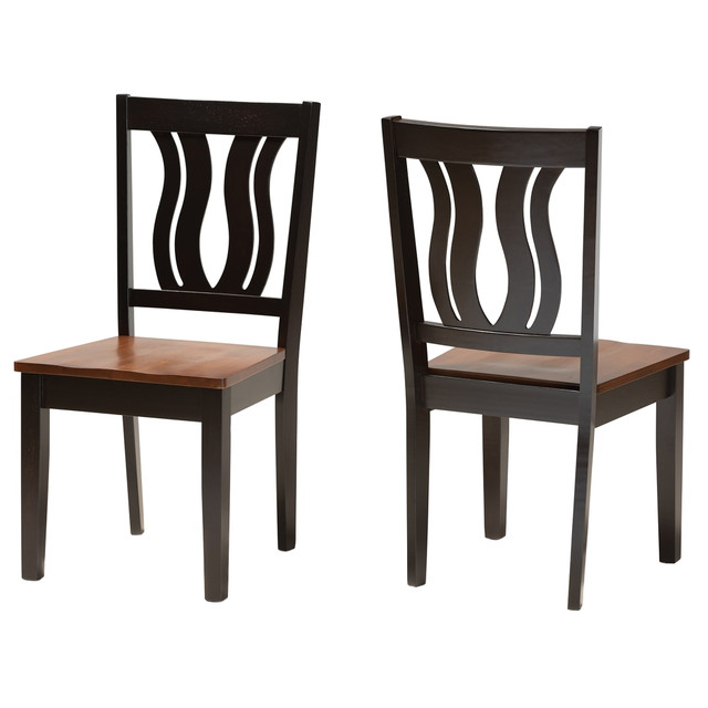 WHOLESALE INTERIORS, INC. Baxton Studio 2721-11380  Fenton Dining Chairs, Dark Brown/Walnut Brown, Set Of 2 Chairs