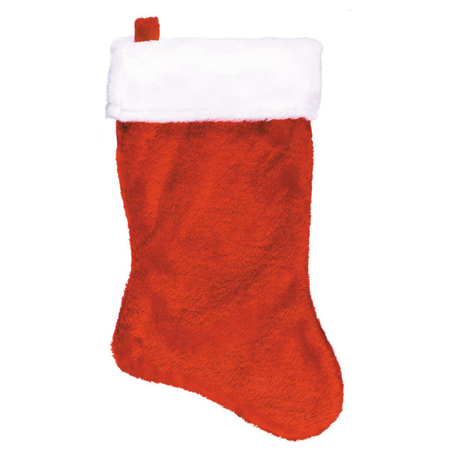 AMSCAN CO INC 370004 Amscan Christmas Red Plush Stockings, 18in, Red, Pack Of 5 Stockings