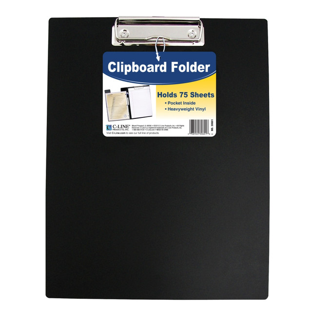 C-LINE PRODUCTS, INC. 30601-DS C-Line Clipboard Folders, 8-1/2in x 11in, Black, Pack Of 12 Folders C-LINE PRODUCTS, INC. 30601-DS C-Line Clipboard Folders, 8-1/2in x 11in, Black, Pack Of 12 Folders