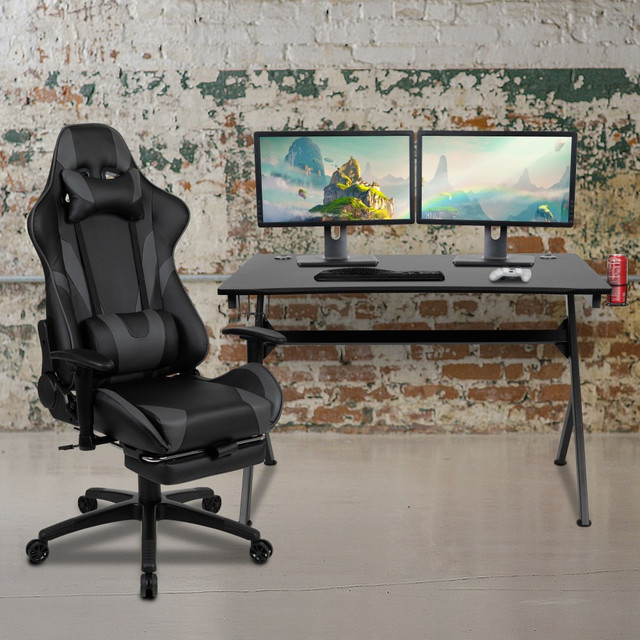 FLASH FURNITURE BLNX30D1904GY  Gaming Desk And Gaming Chair Set, Gray