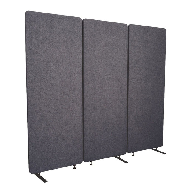 H. WILSON COMPANY Luxor RCLM7266ZSG  RECLAIM Acoustic Privacy Panel Room Dividers, 66inH x 24inW, Slate Gray, Pack Of 3 Room Dividers