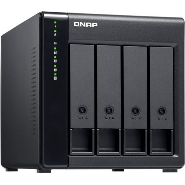 QNAP TL-D400S-US  TL-D400S Drive Enclosure SATA/600 - Mini-SAS Host Interface Tower - 4 x HDD Supported - 4 x SSD Supported - 4 x Total Bay - 4 x 2.5in/3.5in Bay