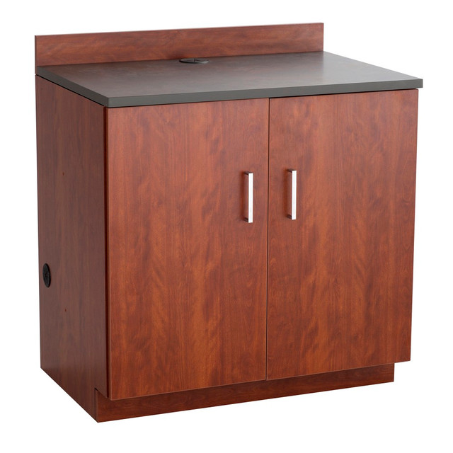 SAFCO PRODUCTS CO 1702MH Safco Modular Hospitality Base Cabinet, 2 Adjustable Shelves, Rustic Slate/Mahogany