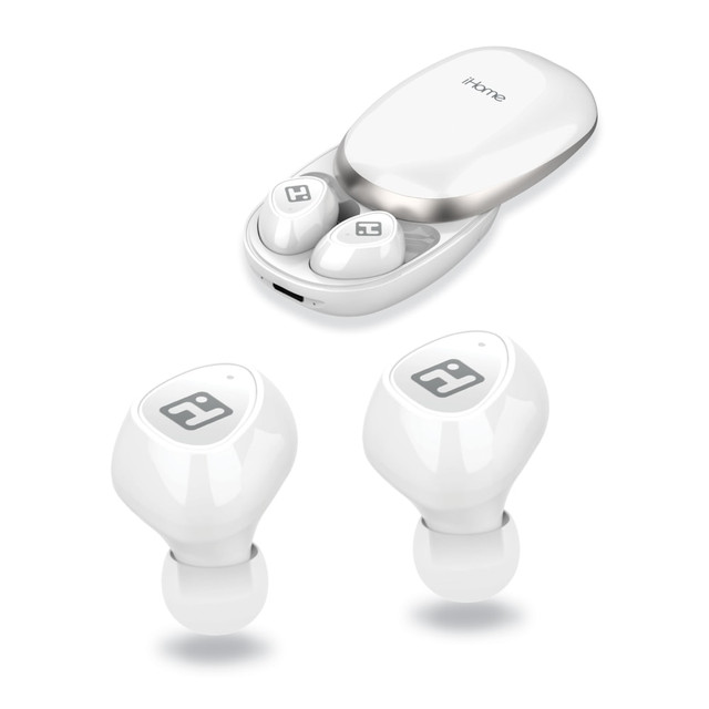 BYTECH NY, INC. HCAUBE110WT iHome TCH AX-38 Slider True Wireless Bluetooth In-Ear Earbuds, White