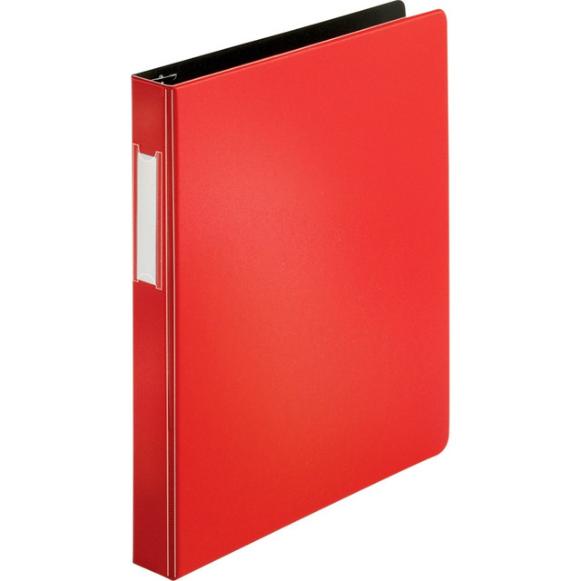 SP RICHARDS 33108 Business Source Slanted D-Ring Binders, 1in Ring, Red