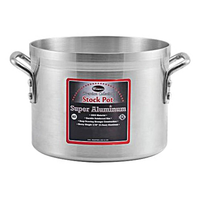 WINCO AXS-8  Super Aluminum Stock Pot, 8.5 Quart, Silver